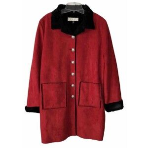 VTG Coat County Clothing Company Women’s Faux Suede Red Size Large Made Canada